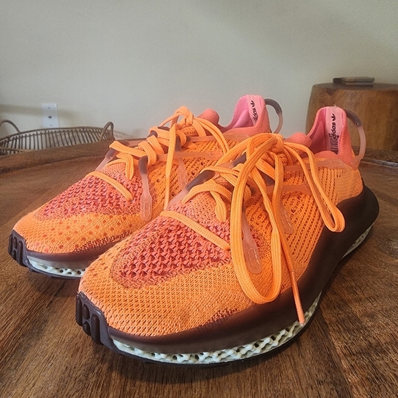 Adidas 4D FUSIO Screaming Orange Solar Ultra Primeknit Sneakers FZ2414 Mens 6 - Picture 7 of 14